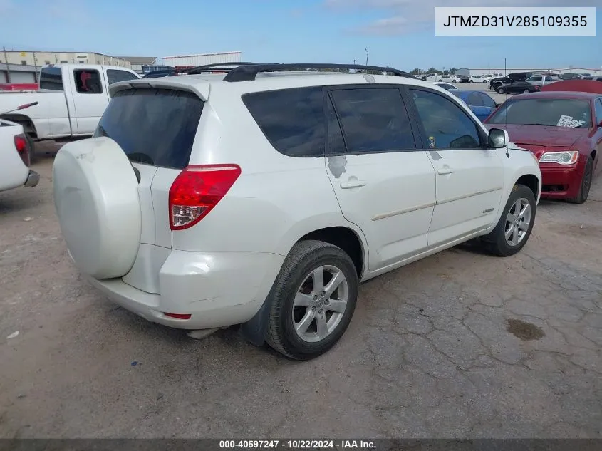 2008 Toyota Rav4 Limited VIN: JTMZD31V285109355 Lot: 40597247