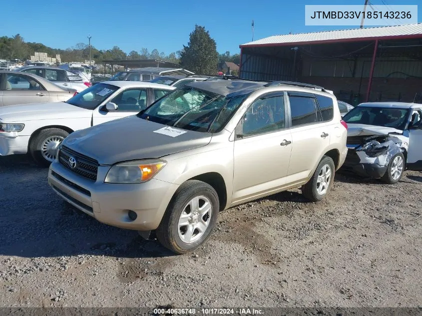 2008 Toyota Rav4 VIN: JTMBD33V185143236 Lot: 40636748