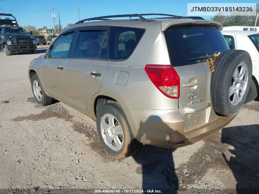 2008 Toyota Rav4 VIN: JTMBD33V185143236 Lot: 40636748