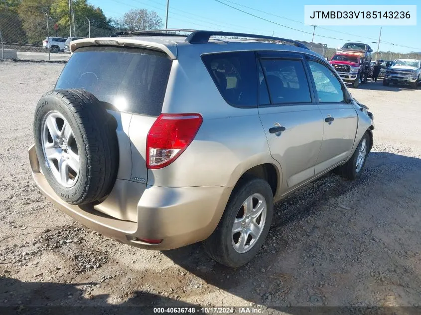 2008 Toyota Rav4 VIN: JTMBD33V185143236 Lot: 40636748