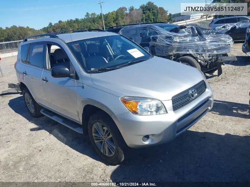 2008 Toyota Rav4 VIN: JTMZD33V585112487 Lot: 40660192