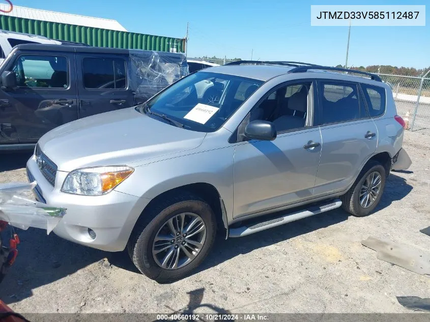 2008 Toyota Rav4 VIN: JTMZD33V585112487 Lot: 40660192