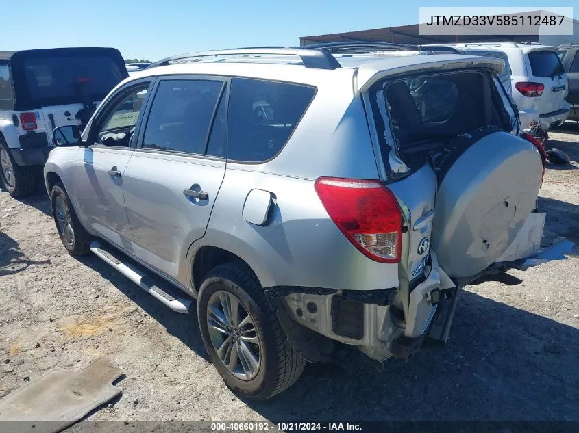 2008 Toyota Rav4 VIN: JTMZD33V585112487 Lot: 40660192