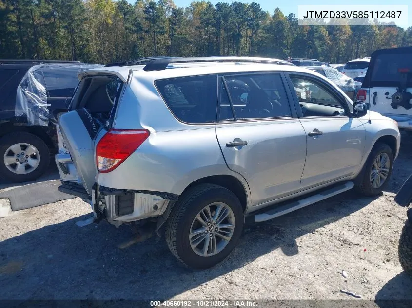 2008 Toyota Rav4 VIN: JTMZD33V585112487 Lot: 40660192