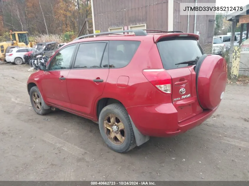 2008 Toyota Rav4 VIN: JTMBD33V385212475 Lot: 40662723