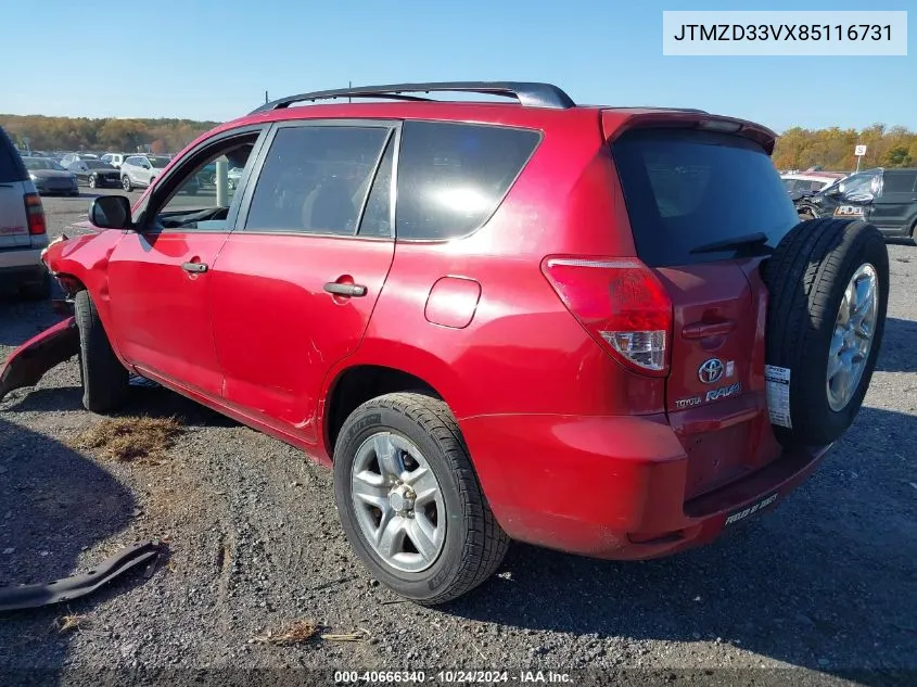 JTMZD33VX85116731 2008 Toyota Rav4