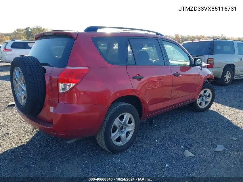 JTMZD33VX85116731 2008 Toyota Rav4