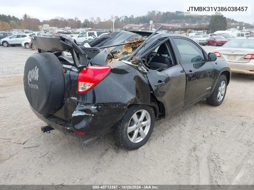 2008 Toyota Rav4 Limited V6 VIN: JTMBK31V386038457 Lot: 40713367