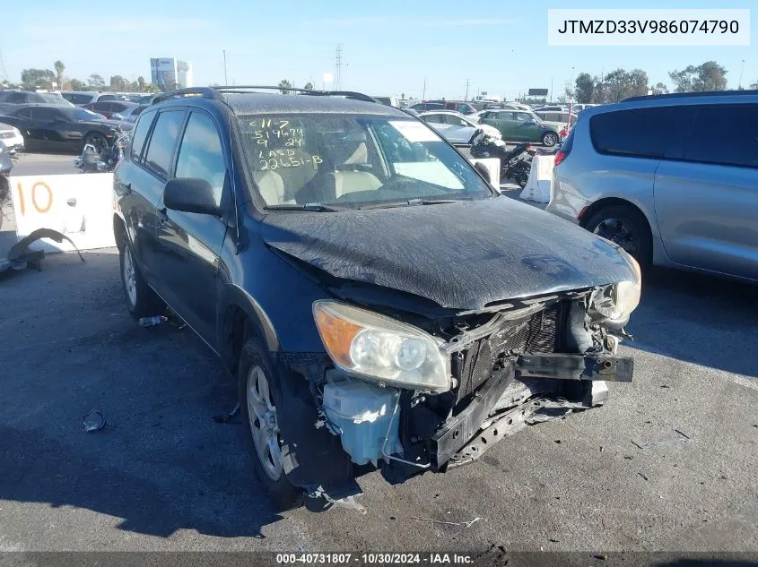 2008 Toyota Rav4 VIN: JTMZD33V986074790 Lot: 40731807