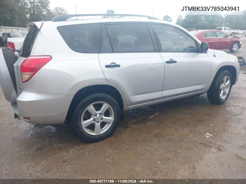 2008 Toyota Rav4 Base V6 VIN: JTMBK33V785043941 Lot: 40771166