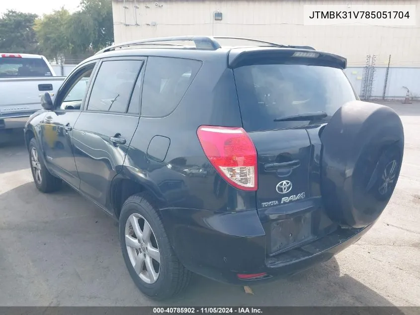 2008 Toyota Rav4 Limited V6 VIN: JTMBK31V785051704 Lot: 40785902