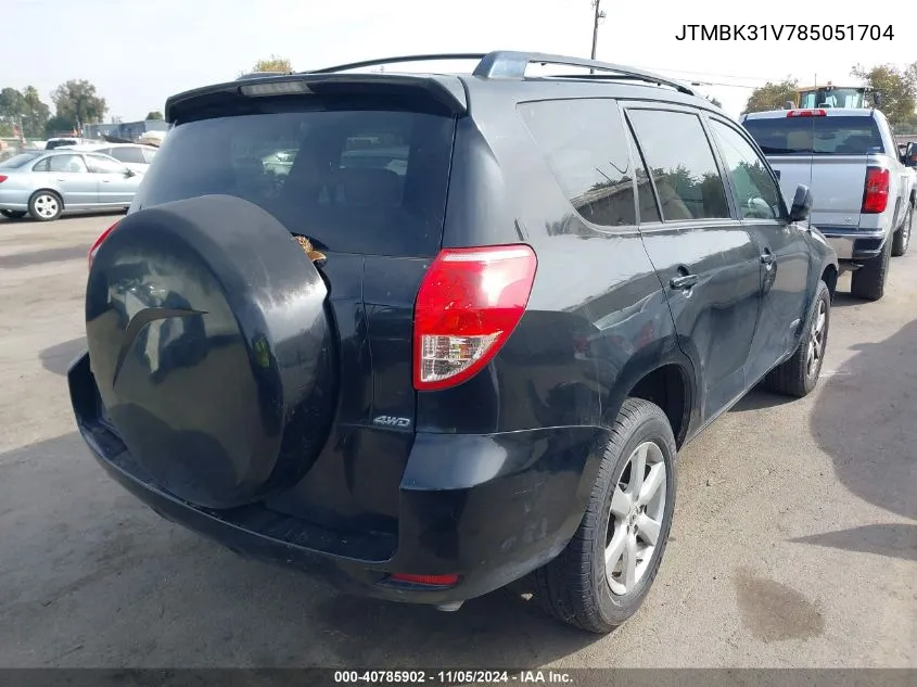 2008 Toyota Rav4 Limited V6 VIN: JTMBK31V785051704 Lot: 40785902