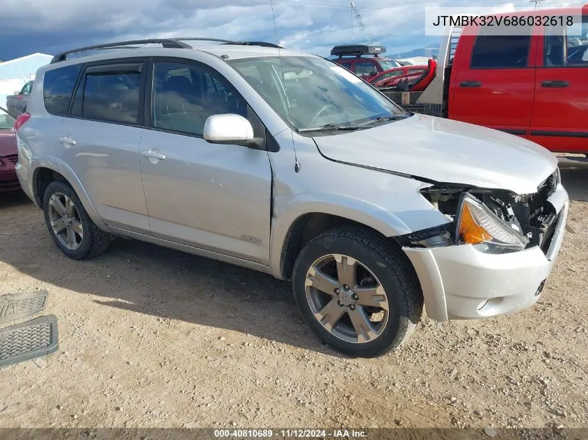 2008 Toyota Rav4 Sport V6 VIN: JTMBK32V686032618 Lot: 40810689