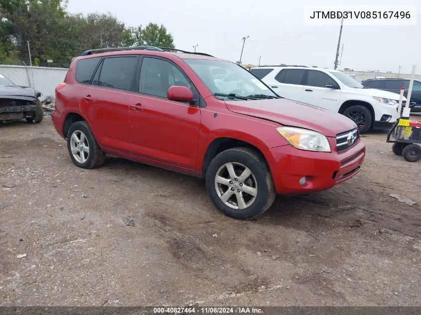 2008 Toyota Rav4 Limited VIN: JTMBD31V085167496 Lot: 40827464