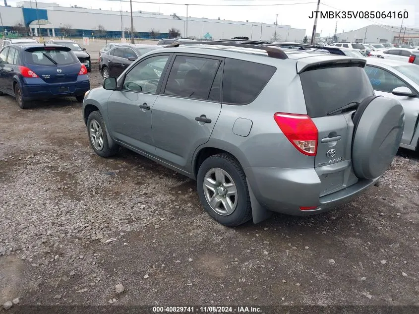 2008 Toyota Rav4 Base V6 VIN: JTMBK35V085064160 Lot: 40829741