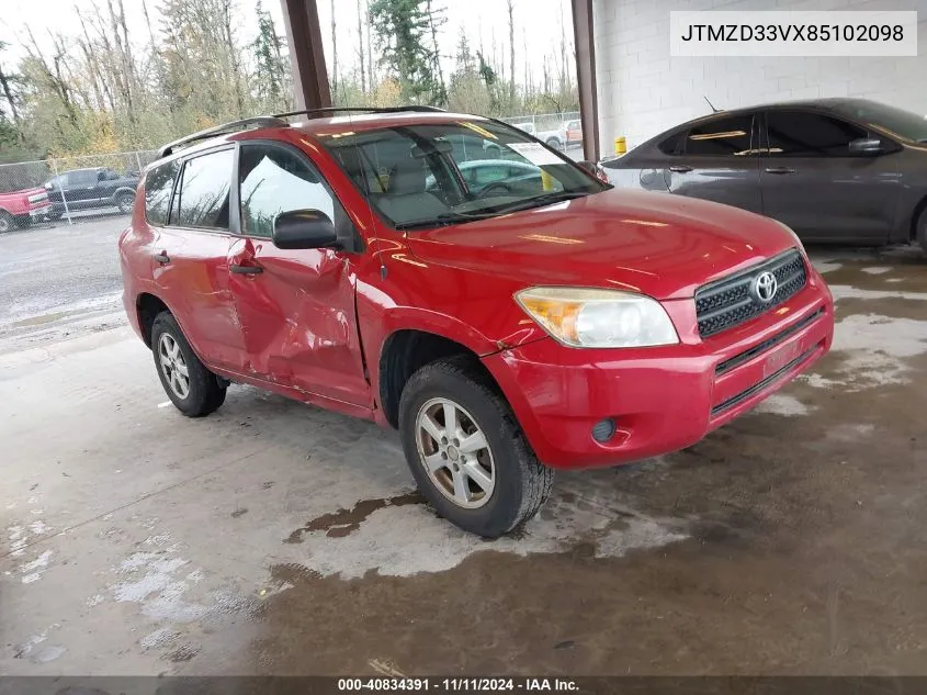 2008 Toyota Rav4 VIN: JTMZD33VX85102098 Lot: 40834391