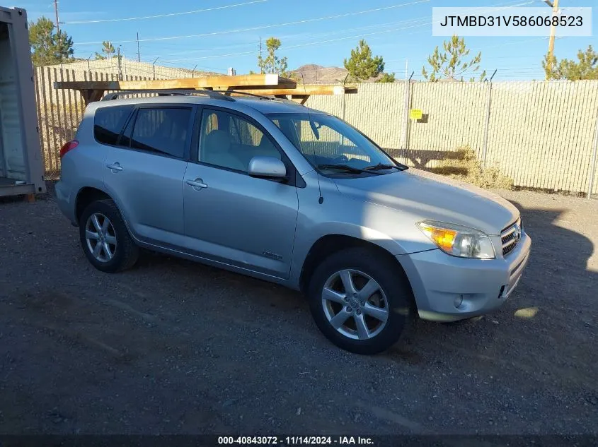 2008 Toyota Rav4 Limited VIN: JTMBD31V586068523 Lot: 40843072