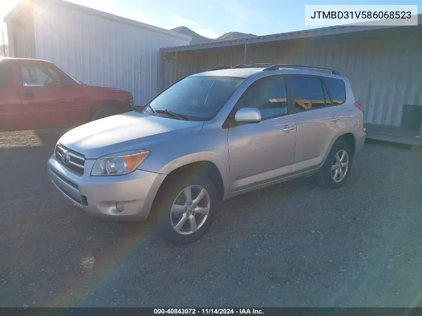 2008 Toyota Rav4 Limited VIN: JTMBD31V586068523 Lot: 40843072