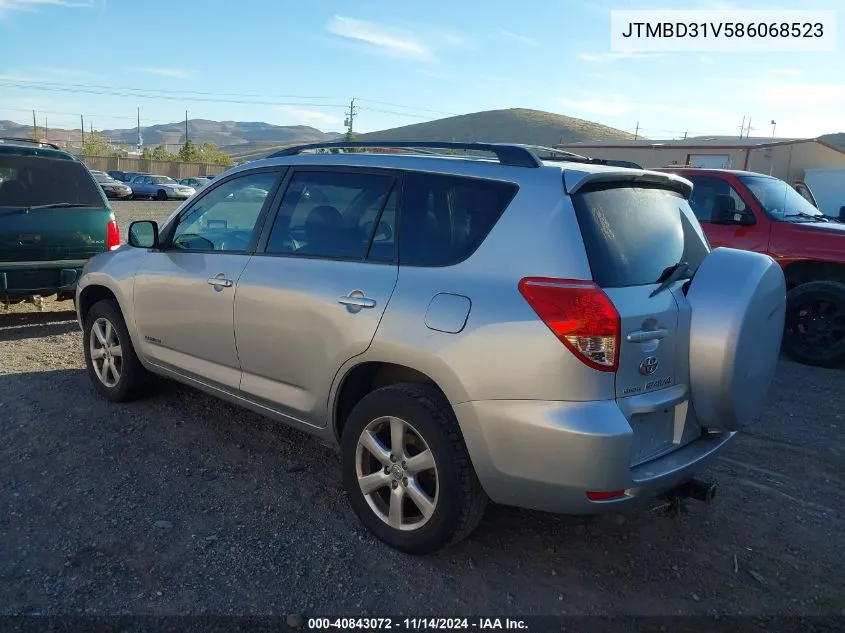 2008 Toyota Rav4 Limited VIN: JTMBD31V586068523 Lot: 40843072