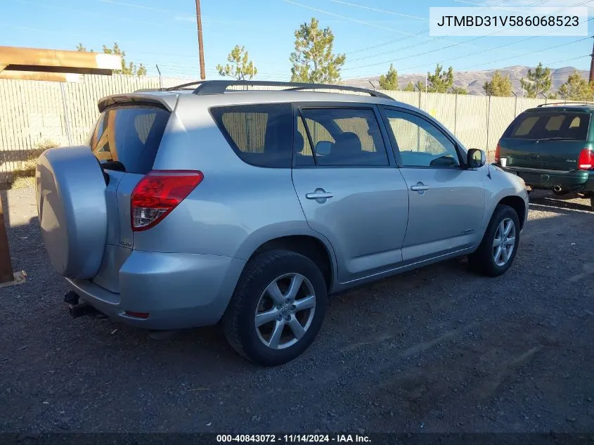 2008 Toyota Rav4 Limited VIN: JTMBD31V586068523 Lot: 40843072