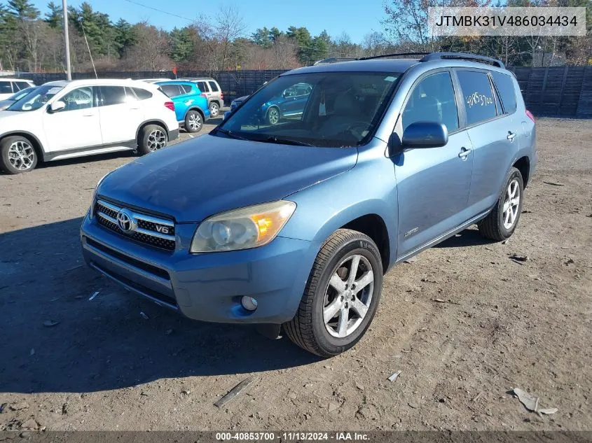 JTMBK31V486034434 2008 Toyota Rav4 Limited V6