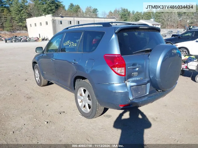 JTMBK31V486034434 2008 Toyota Rav4 Limited V6