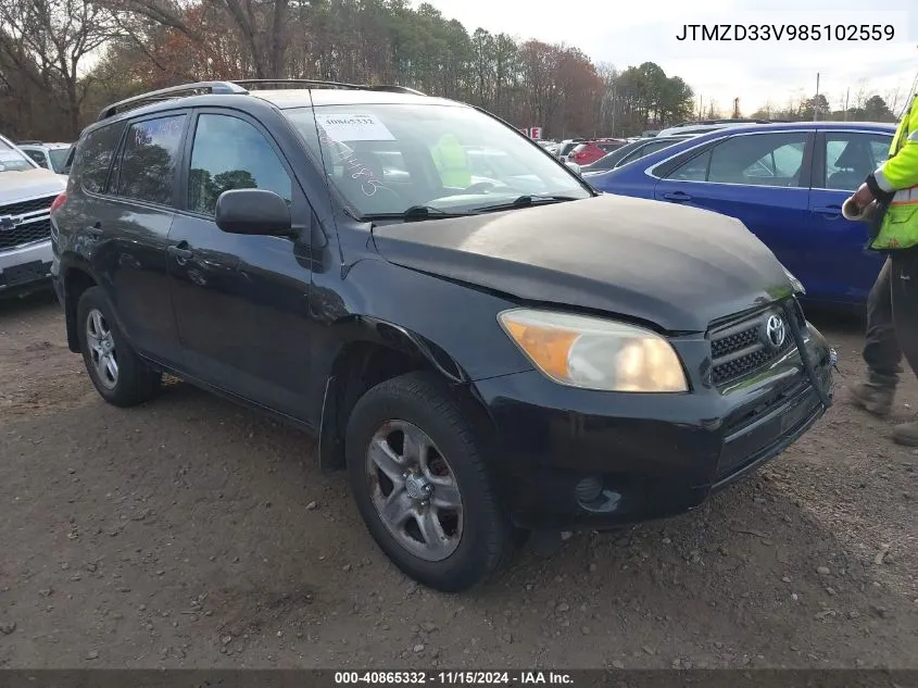 2008 Toyota Rav4 VIN: JTMZD33V985102559 Lot: 40865332