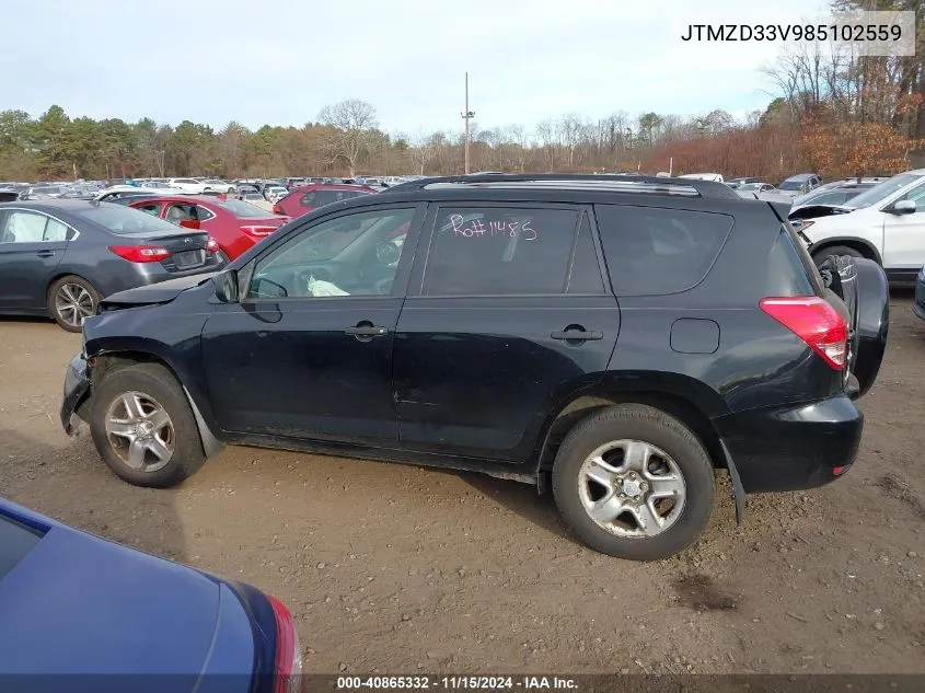 2008 Toyota Rav4 VIN: JTMZD33V985102559 Lot: 40865332