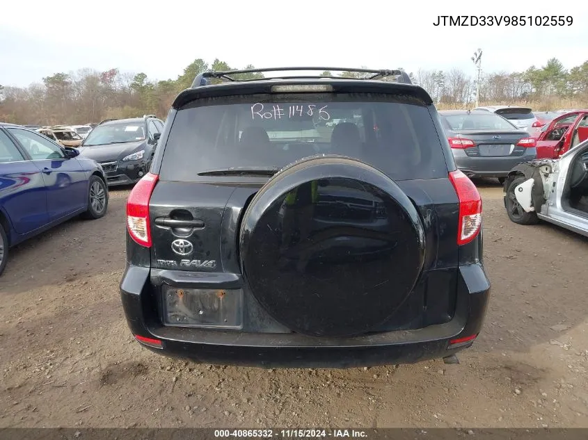 2008 Toyota Rav4 VIN: JTMZD33V985102559 Lot: 40865332