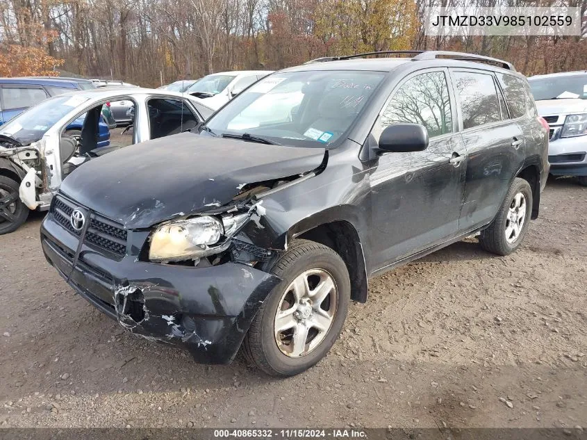 2008 Toyota Rav4 VIN: JTMZD33V985102559 Lot: 40865332