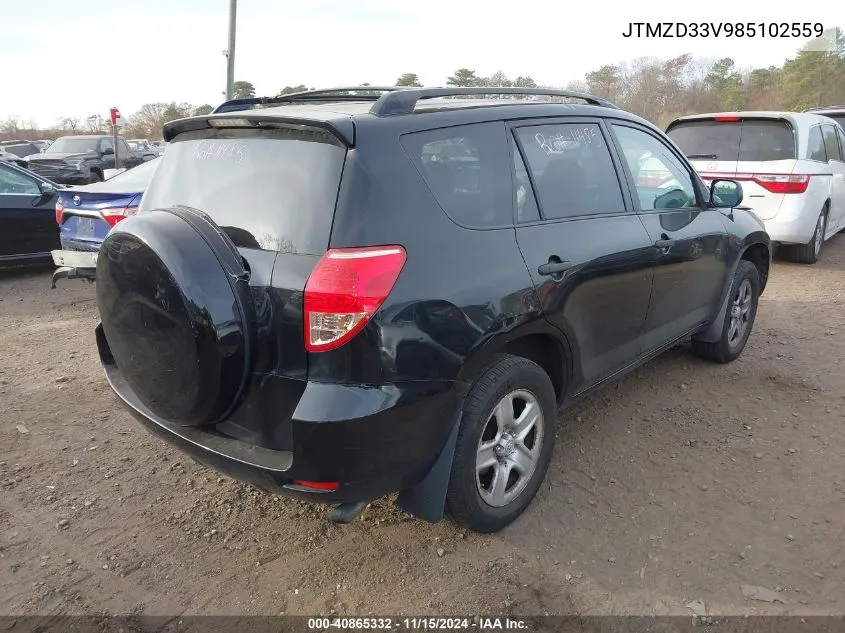 2008 Toyota Rav4 VIN: JTMZD33V985102559 Lot: 40865332