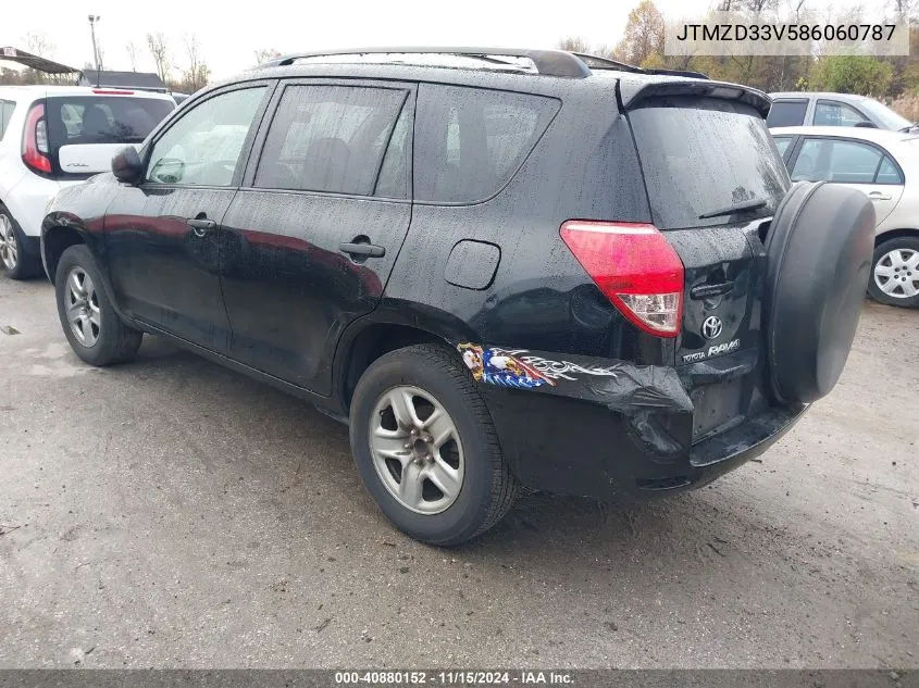 2008 Toyota Rav4 VIN: JTMZD33V586060787 Lot: 40880152