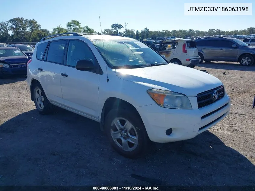 2008 Toyota Rav4 VIN: JTMZD33V186063198 Lot: 40886903