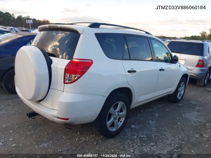 2008 Toyota Rav4 VIN: JTMZD33V886060184 Lot: 40898757