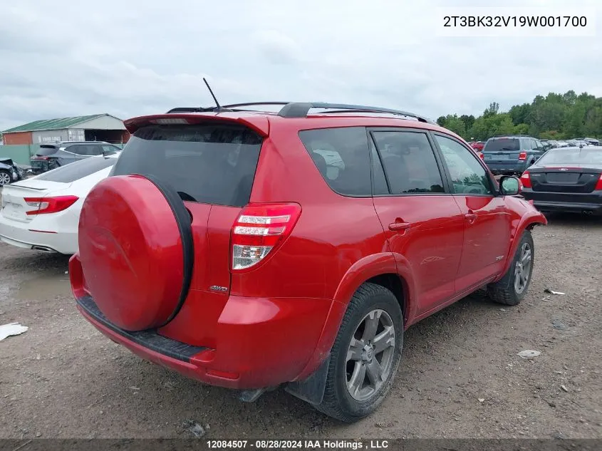 2009 Toyota Rav4 Sport VIN: 2T3BK32V19W001700 Lot: 12084507