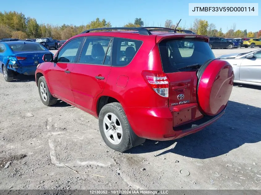 2009 Toyota Rav4 VIN: JTMBF33V59D000114 Lot: 12130352