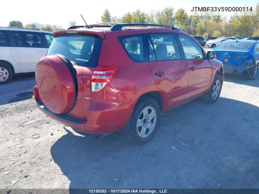 2009 Toyota Rav4 VIN: JTMBF33V59D000114 Lot: 12130352