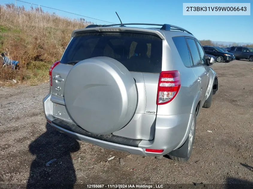 2009 Toyota Rav4 Limited V6 VIN: 2T3BK31V59W006643 Lot: 12155067