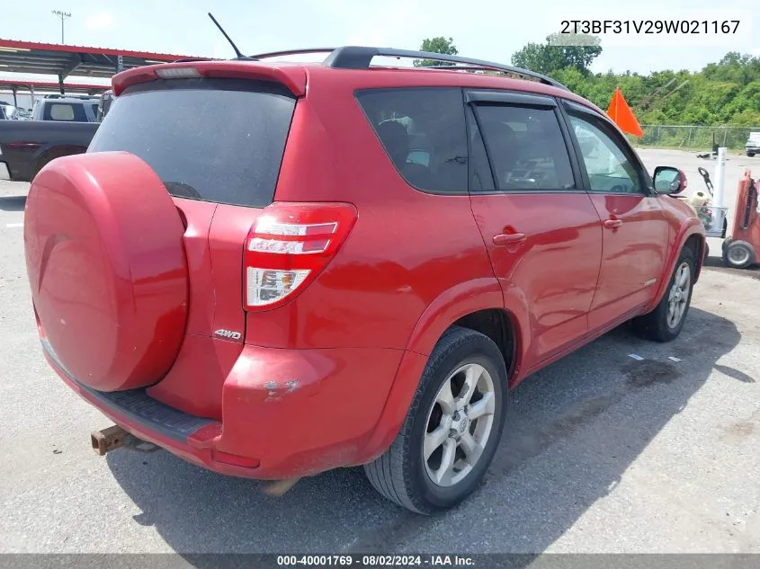 2009 Toyota Rav4 Limited VIN: 2T3BF31V29W021167 Lot: 40001769