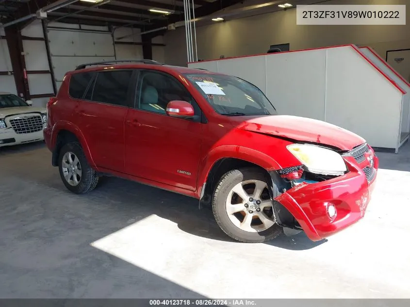 2T3ZF31V89W010222 2009 Toyota Rav4 Limited