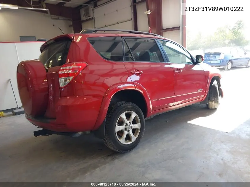 2T3ZF31V89W010222 2009 Toyota Rav4 Limited