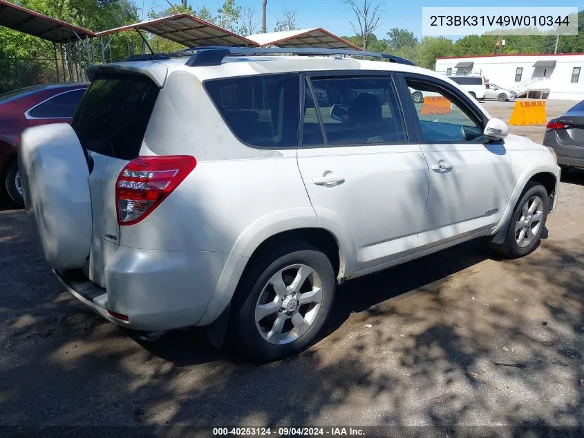 2009 Toyota Rav4 Limited V6 VIN: 2T3BK31V49W010344 Lot: 40253124