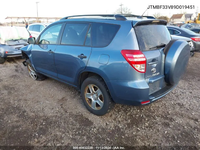 2009 Toyota Rav4 VIN: JTMBF33V89D019451 Lot: 40832220