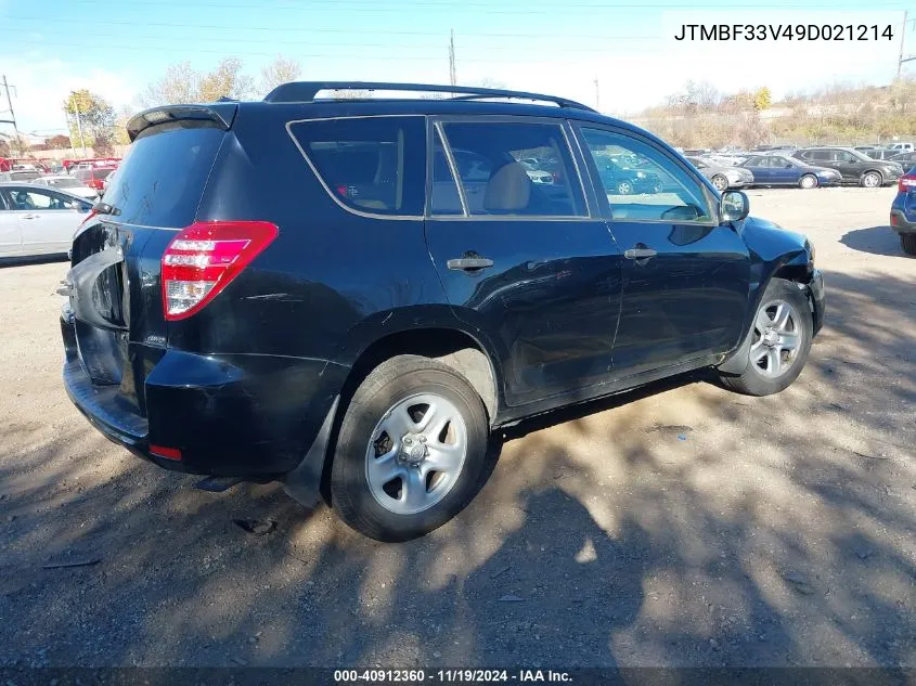 2009 Toyota Rav4 VIN: JTMBF33V49D021214 Lot: 40912360