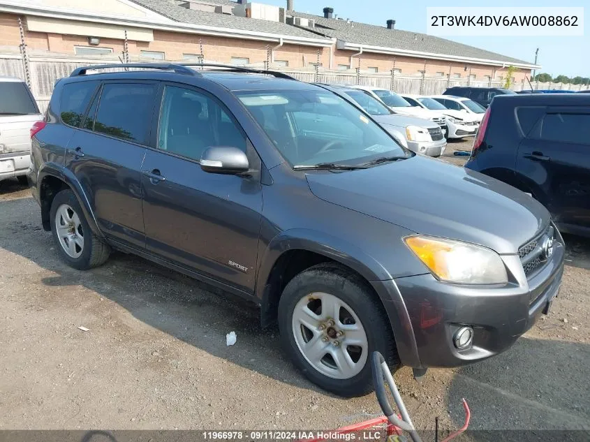 2010 Toyota Rav4 Sport VIN: 2T3WK4DV6AW008862 Lot: 11966978