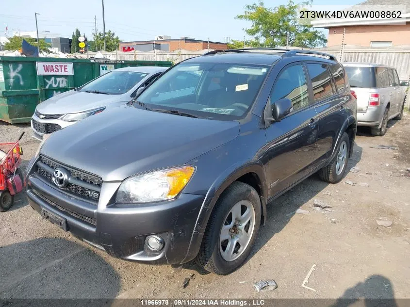 2010 Toyota Rav4 Sport VIN: 2T3WK4DV6AW008862 Lot: 11966978