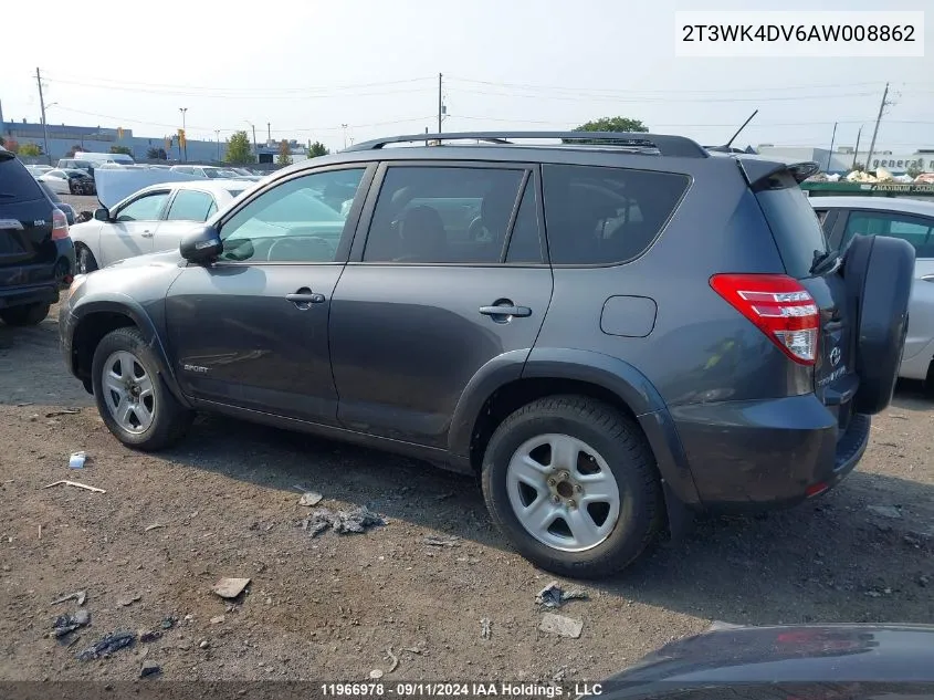 2010 Toyota Rav4 Sport VIN: 2T3WK4DV6AW008862 Lot: 11966978