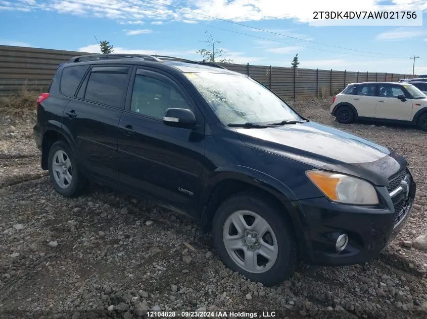 2010 Toyota Rav4 Limited V6 VIN: 2T3DK4DV7AW021756 Lot: 12104828