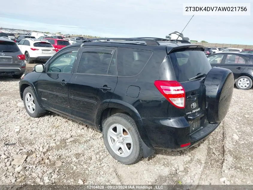 2010 Toyota Rav4 Limited V6 VIN: 2T3DK4DV7AW021756 Lot: 12104828