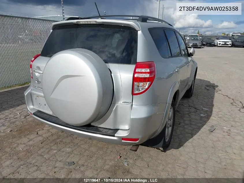 2010 Toyota Rav4 Limited VIN: 2T3DF4DV9AW025358 Lot: 12119647